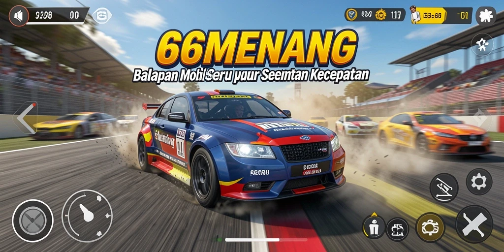 Tampilan gameplay Racing yang seru di 66MENANG.