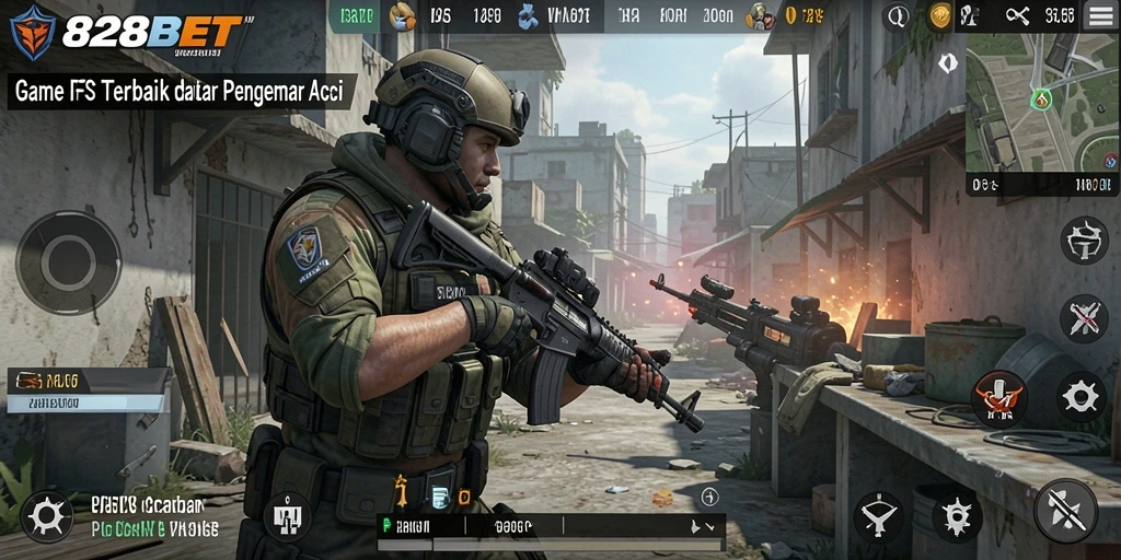 Screenshot gameplay FPS yang mendebarkan di 828BET.