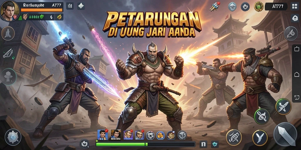Tampilan gameplay seru dari AT777 dalam pertarungan ketat.