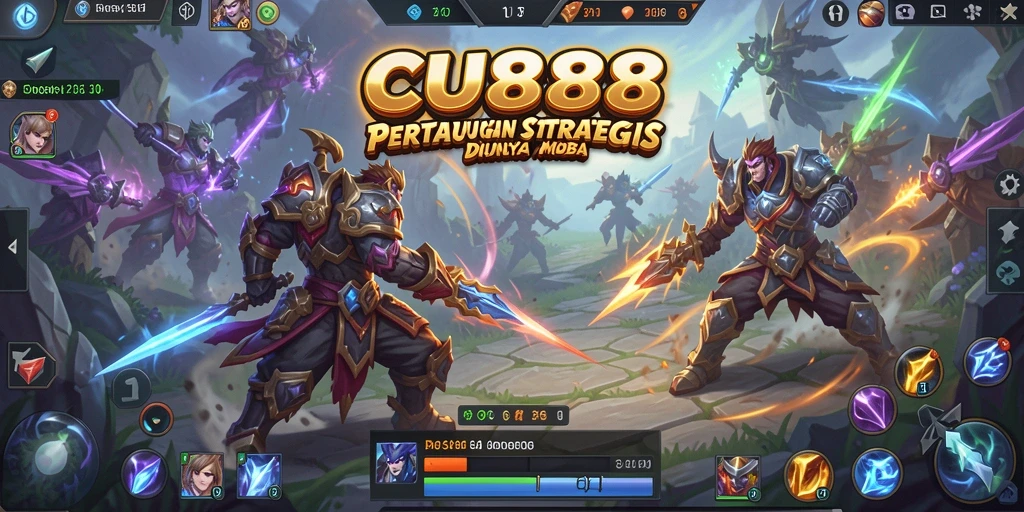 Tampilan menarik dari gameplay MOBA CU888 yang seru.