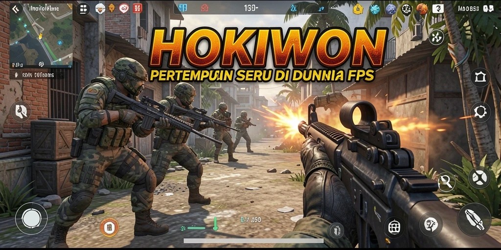 Screenshot aksi menembak intens dalam HOKIWON dengan grafis menawan.
