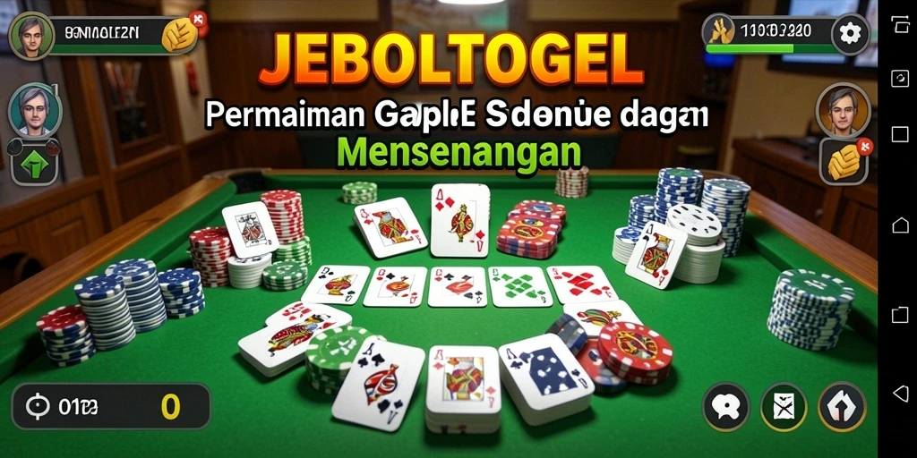 Tampilan gameplay seru dalam JEBOLTOGEL saat bermain gaple.