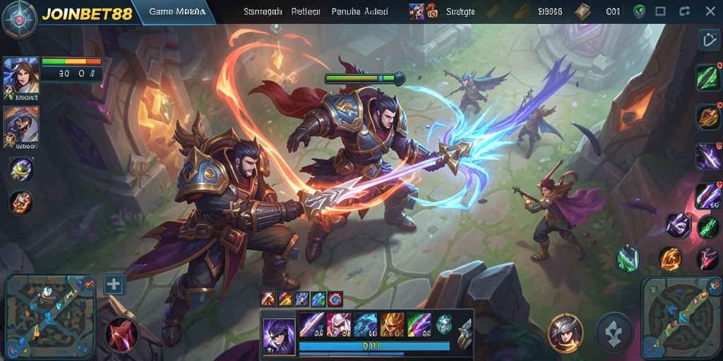 Tampilan seru di arena pertempuran JOINBET88 dengan karakter unik.