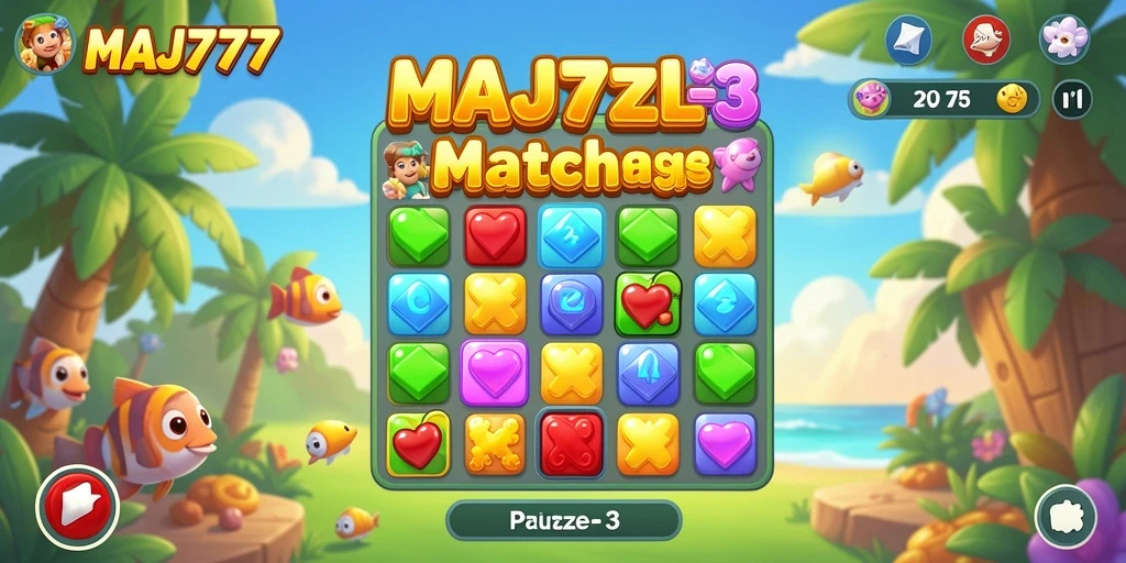 Tangkapan layar gameplay <strong>MAJ777</strong> menampilkan aksi mencocokkan objek yang seru.