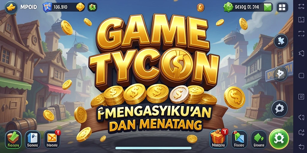 Screenshot menampilkan gameplay MPOID dengan beragam bisnis yang dikelola.