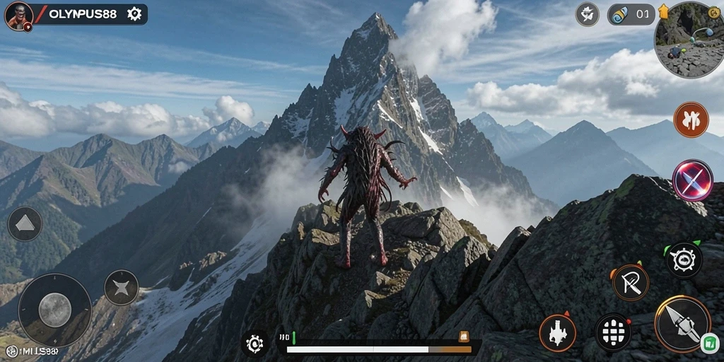Screenshot gameplay OLYMPUS88 yang menyeramkan di kegelapan.