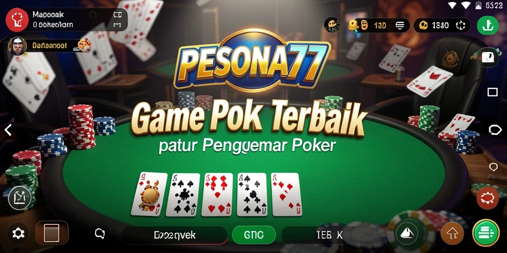 Tampilan menarik dari gameplay PESONA77 yang penuh aksi Poker.