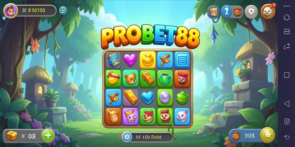 Tangkapan layar dari gameplay seru PROBET88 dengan tantangan Match-3.