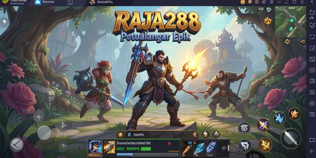 Screenshot utama RAJA288 menunjukkan aksi pertempuran seru di dunia MMORPG.