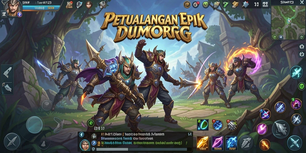 Tangkapan layar gameplay SINAR123 yang menunjukkan aksi epik dalam pertempuran MMORPG.