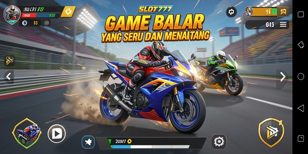 Gameplay balap motor yang seru dan mendebarkan di SLOT777.