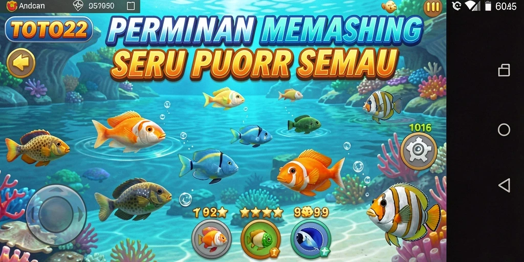 Tampilan gameplay yang menarik dalam TOTO22 saat memancing di laut.