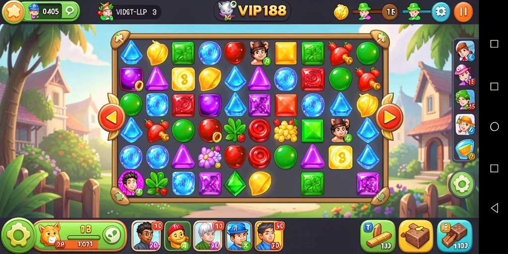 Tangkapan layar menunjukkan gameplay seru dari VIP188 yang menantang.